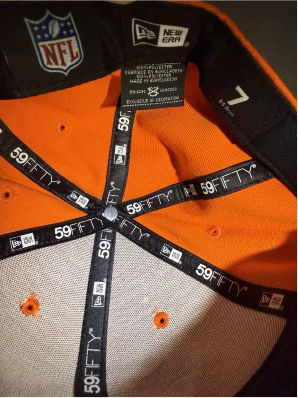 Denver Broncos NFL Hat New Era 59FIFTYS Orange Fitted 7 55.8CM NWT - Picture 4 of 4